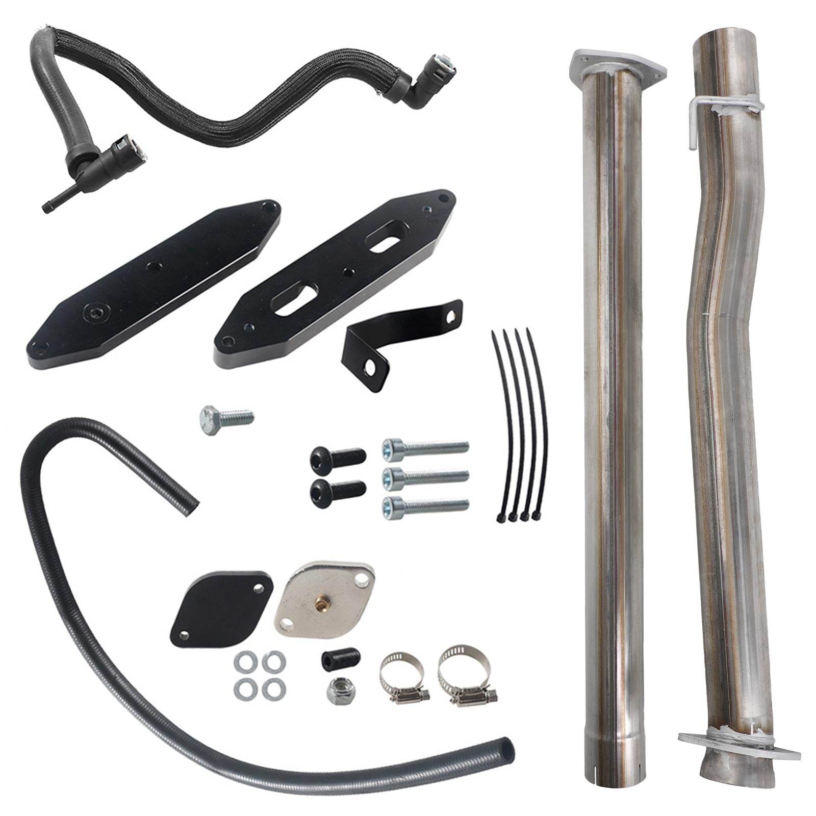 2011-2022 6.7L Ford F250 F350 F450 F550 4" Muffler Exhaust Pipe + EGR Delete Kit