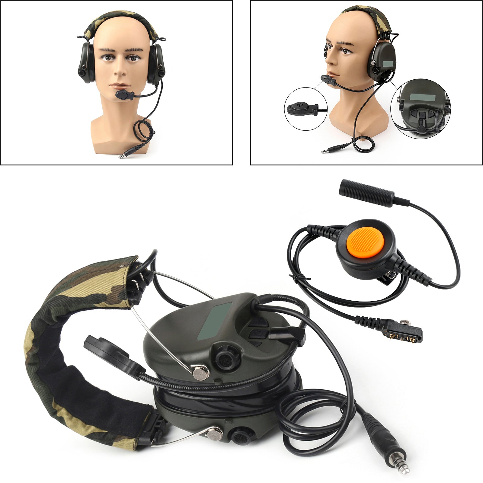 Auriculares con reducción de ruido H60, 6 pines, U94, PTT, para Hytera PD780/700G/580