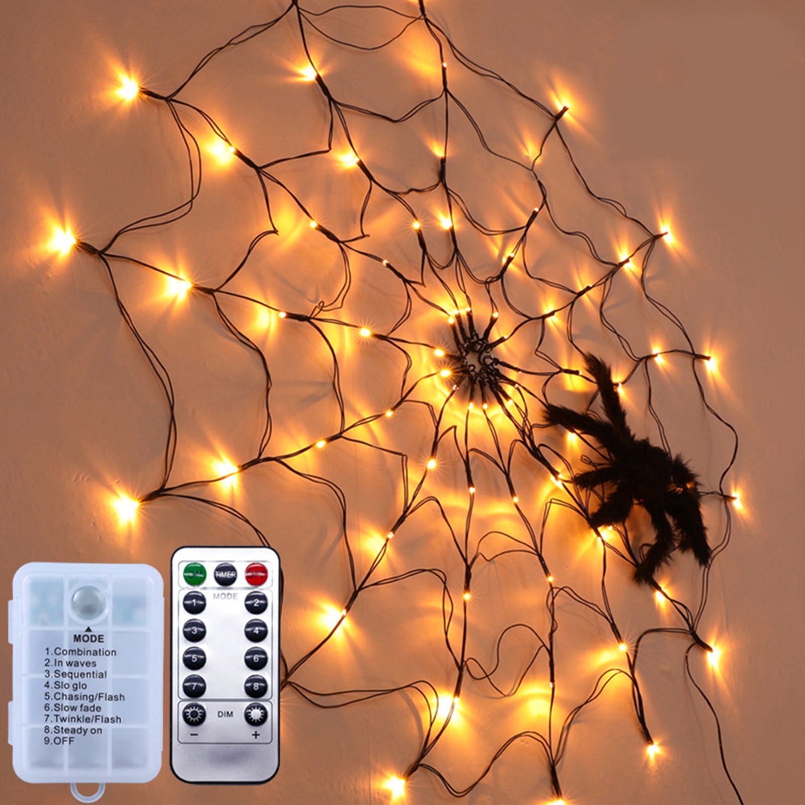 Halloween Decorations Web Lights Indoor Outdoor Party Garden Decoration+Spider