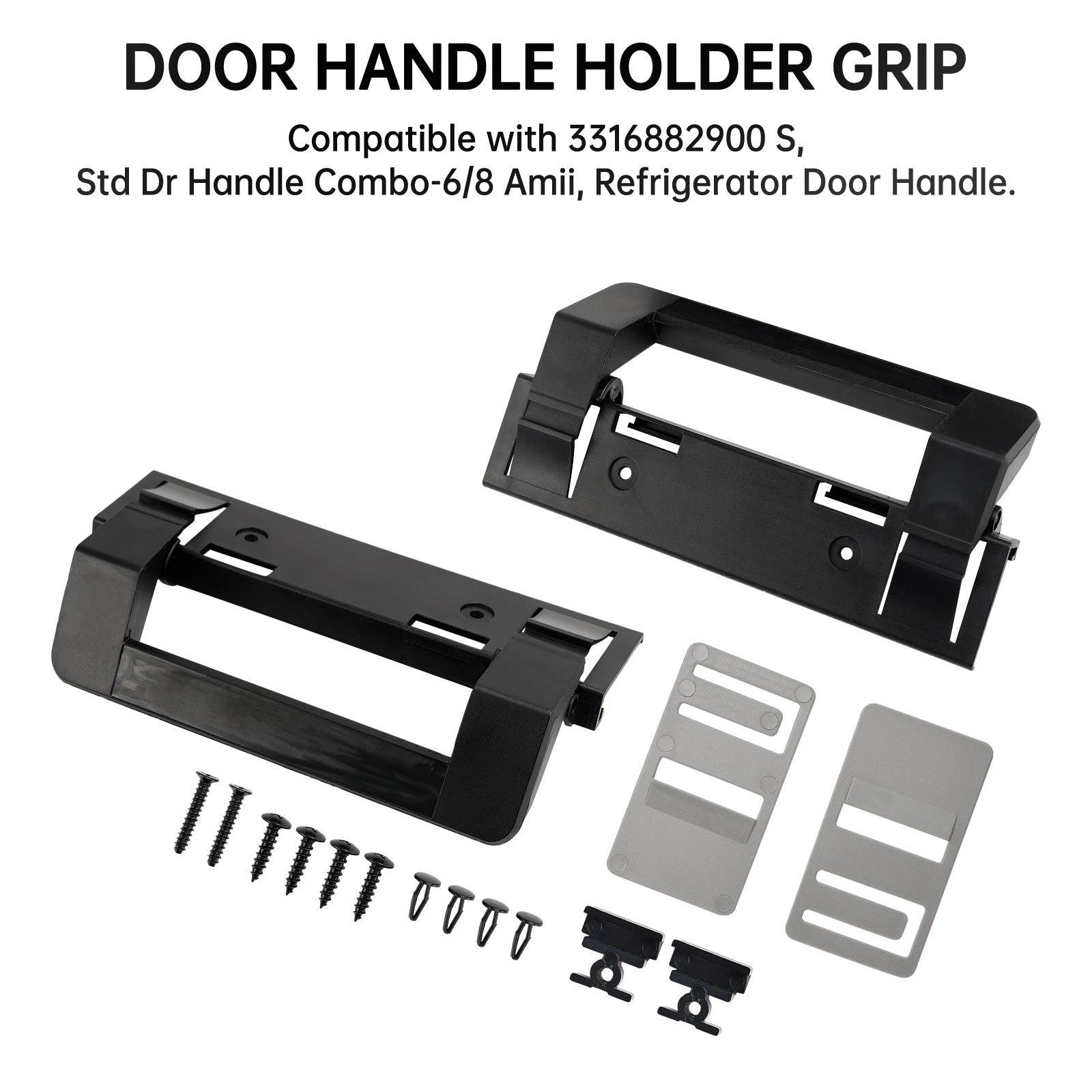 2×RV Refrigerator Door Handle Holder Grip Black Hardware For Dometic 3316882900