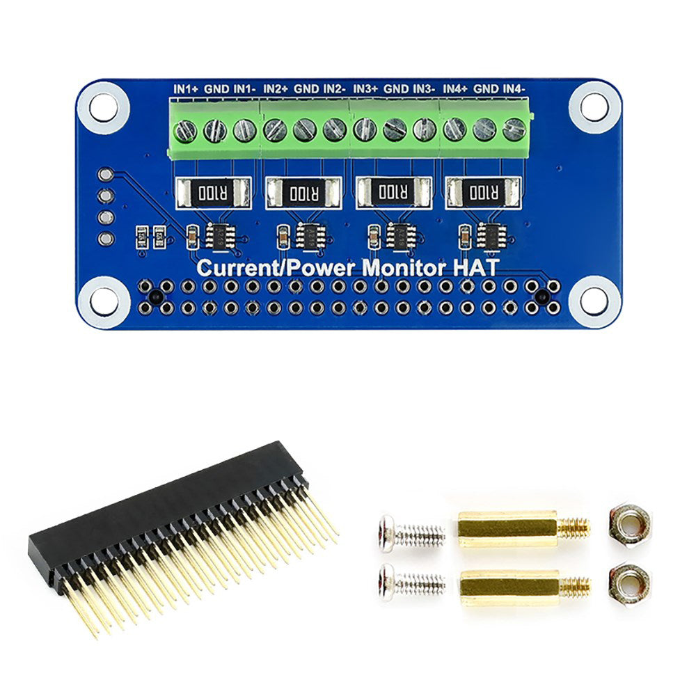 Current/Voltage/Power Monitor HAT Fit for Raspberry With Pi I2C/SMBus Interface