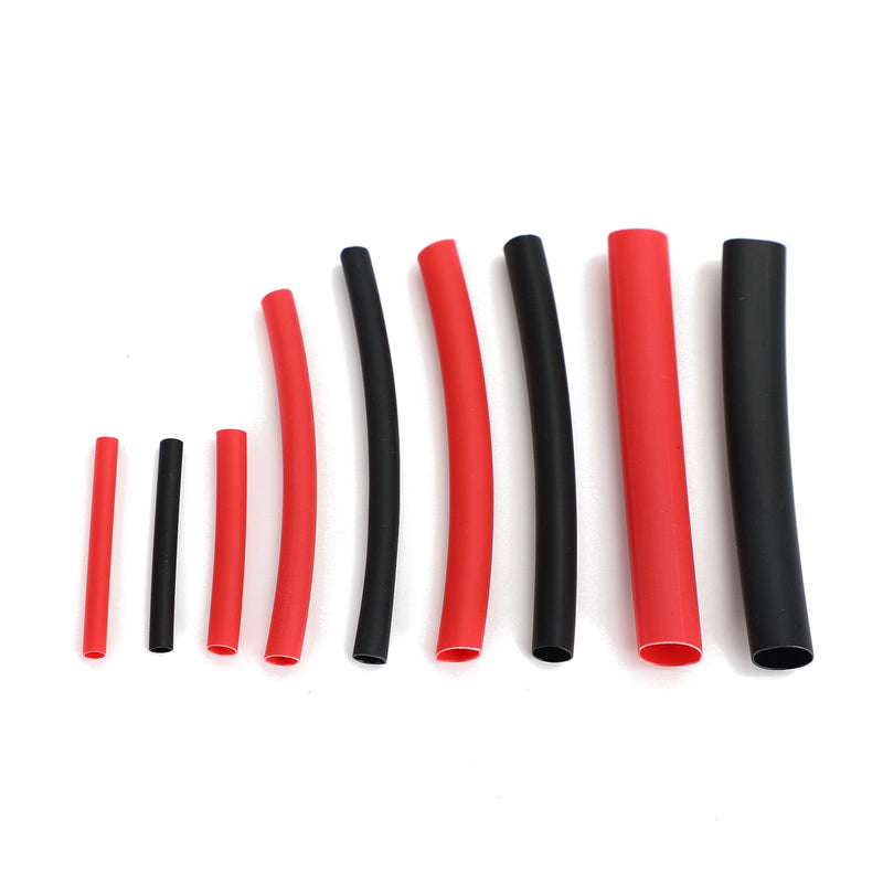 300Pcs 3:1 Dual Wall Adhesive Heat Shrink Tubing 10 Sizes 2 Color Kit Black Red