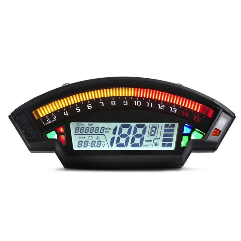 Universal Motorcycle Black Tft Digital Speedometer 14000Rpm Backlight Odometer Generic