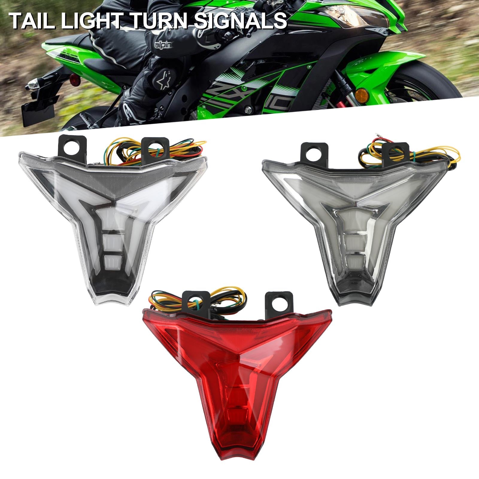 Integrated Tail Light Turn Signal For KAWASAKI Ninja ZX10R Z1000 2013-2022 Generic