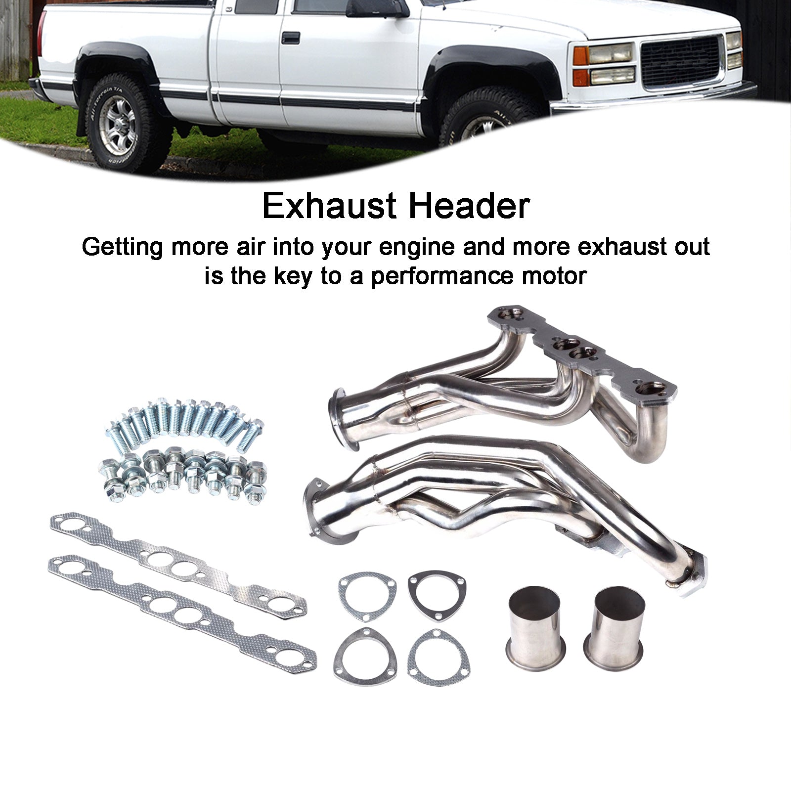 Stainless Steel Exhaust Headers Fit Chevrolet Fit GMC 5.0L/5.7L 305 350 V8 1988-1997