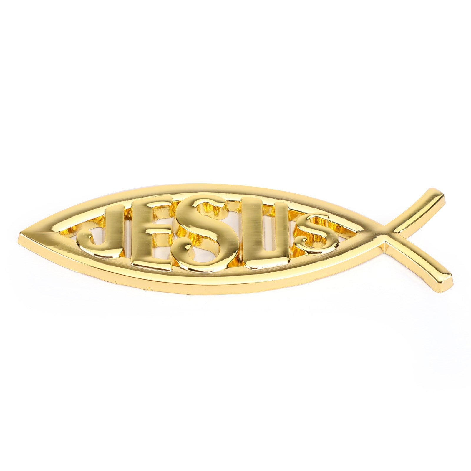 3D Car Decal Emblem Sticker Religious God For Jesus Christian Fish Symbol Silver