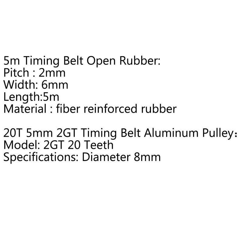 8pcs GT2 Pulley 20Teeth Bore 8mm + 5m GT2 Timing Belt For 3D Printer Part RepRap