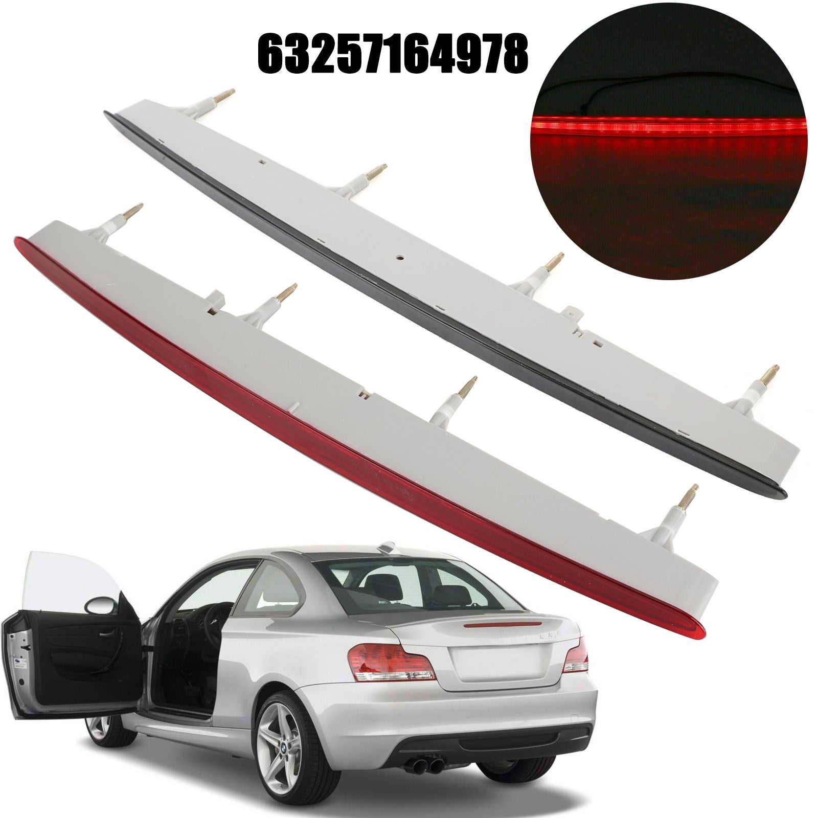 3rd Third Brake Light High Mount Center Red/BL Lens For BMW 128i 135i 1 Series M Generic CA Market