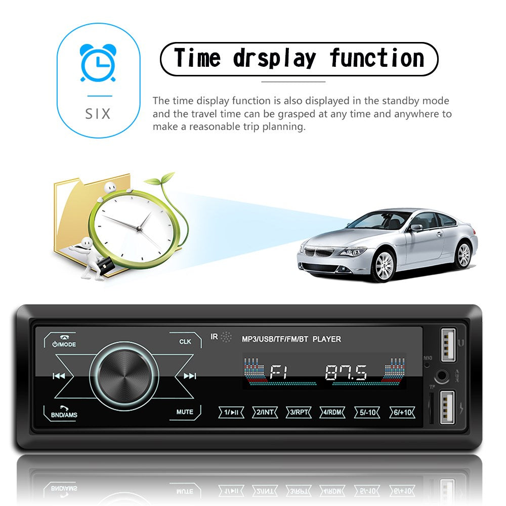 Bluetooth Single 1 Din Car Stereo USB AUX MP3 Player Touch Screen Radio In-Dash CA Market