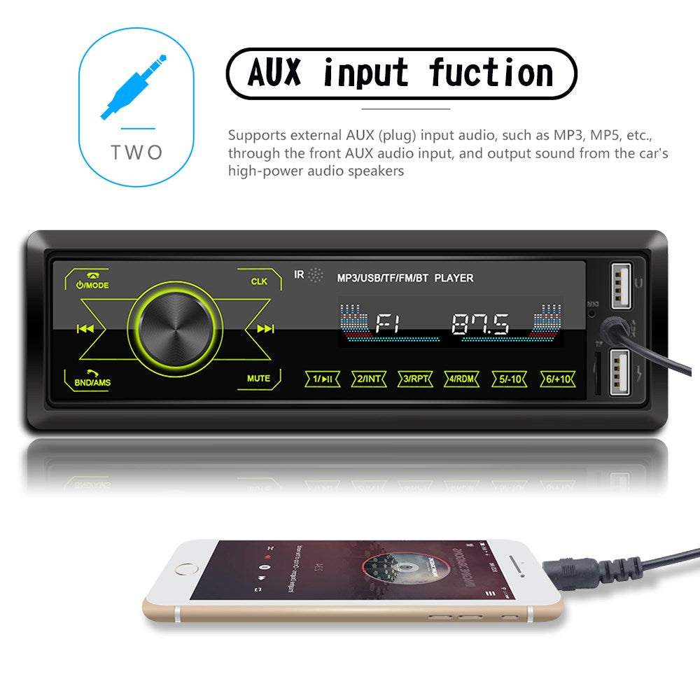 Bluetooth Single 1 Din Car Stereo USB AUX MP3 Player Touch Screen Radio In-Dash CA Market