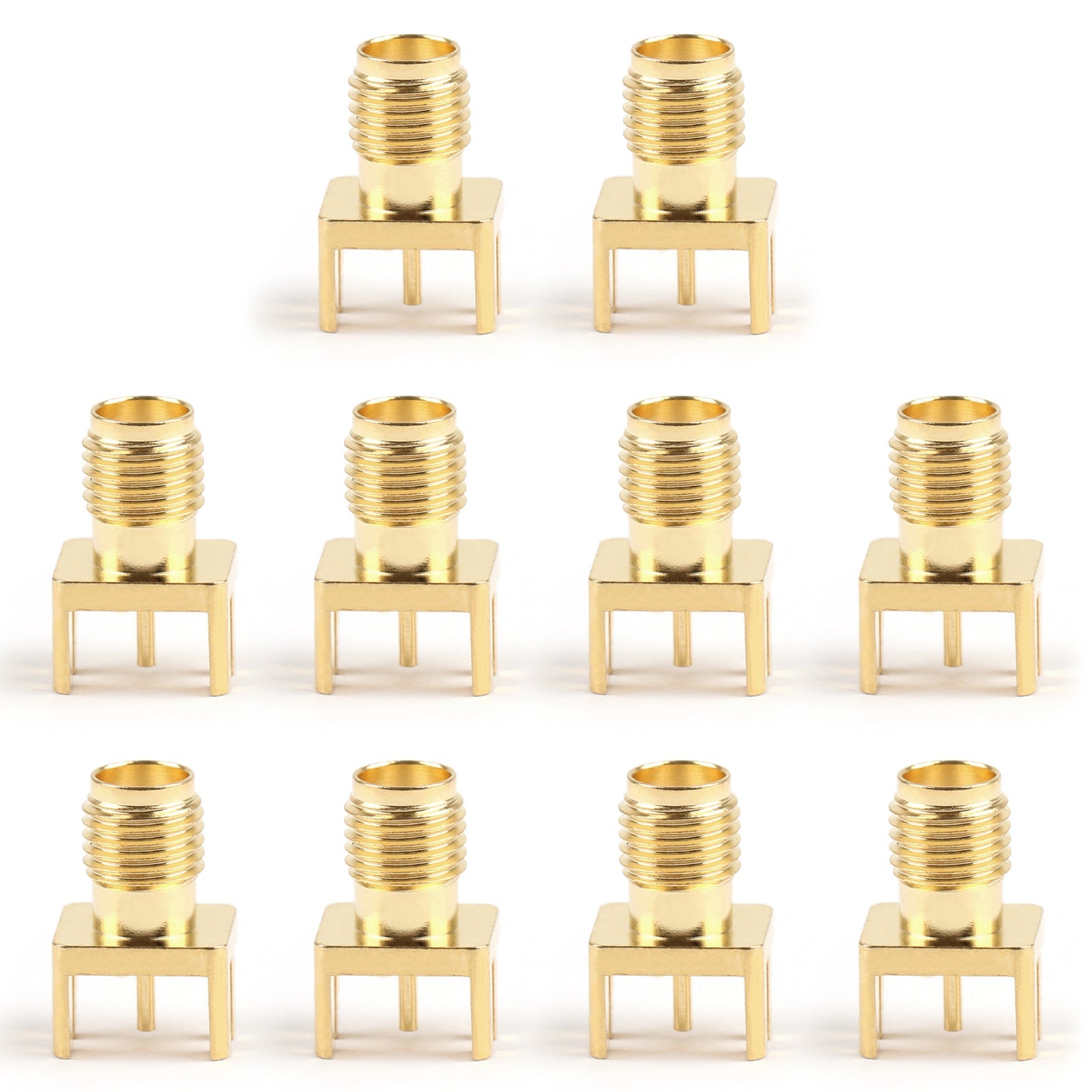 10 قطعة SMA أنثى الجوز الحاجز لحام سطح PCB كليب حافة جبل موصل 8x9 مللي متر