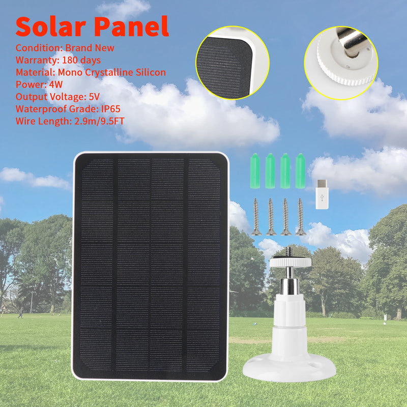 Panel solar portátil de 4W 5V IP65 impermeable monocristalino para cámara de seguridad