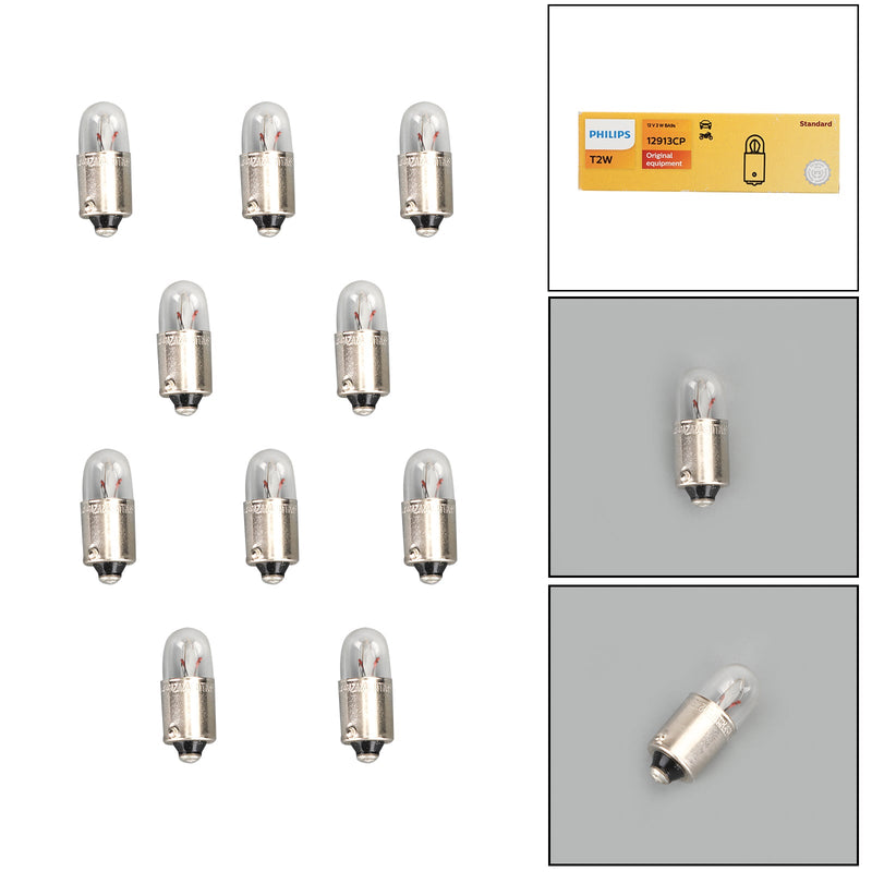 For PHILIPS Car Lamps 12V 2W BA9s 12913CP 10 Pieces Generic