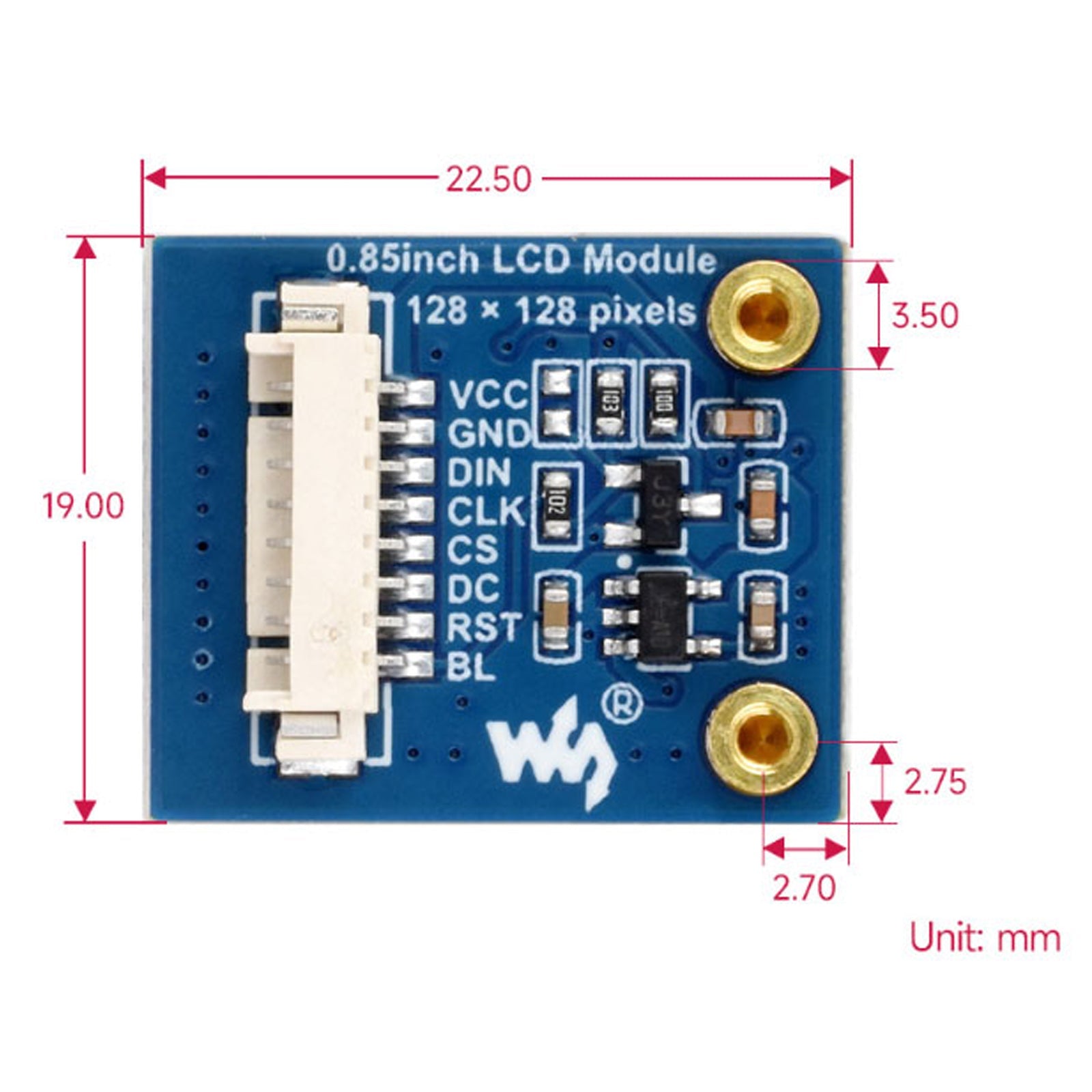 Raspberry Pi 0.85-inch IPS Screen GC9107 Driver Chip SPI Interface LCD Screen