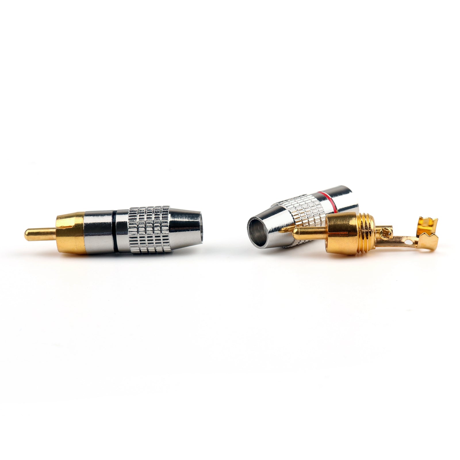 50 Pcs High Quality Gold Plated RCA Plug Audio Video Locking Cable Connectors