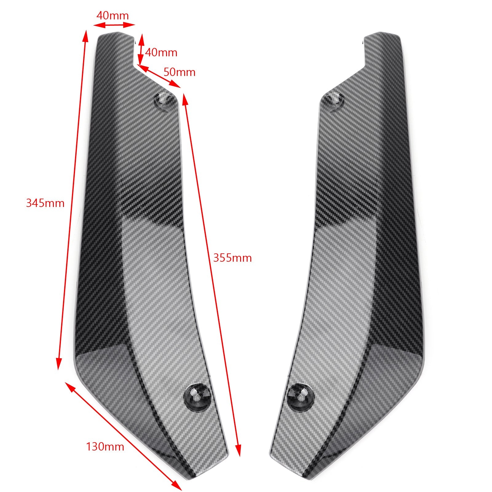 2PCS Car Rear Bumper Fin Canard Splitter Diffuser Valence Spoiler Lip Carbon Fiber Look Generic