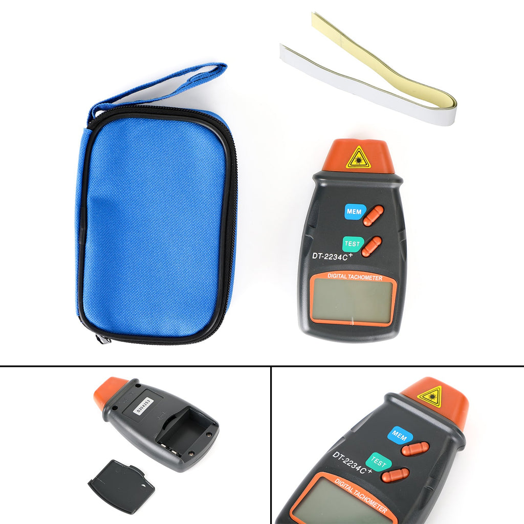 Digital Tachometer Non Contact Laser Photo Tach RPM Tester Handheld Ga