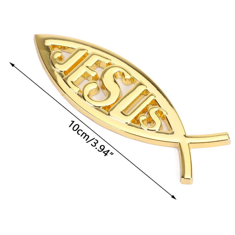 Etiqueta engomada del emblema de la etiqueta del coche 3D Dios religioso para Jesús Christian Fish Symbol Silver