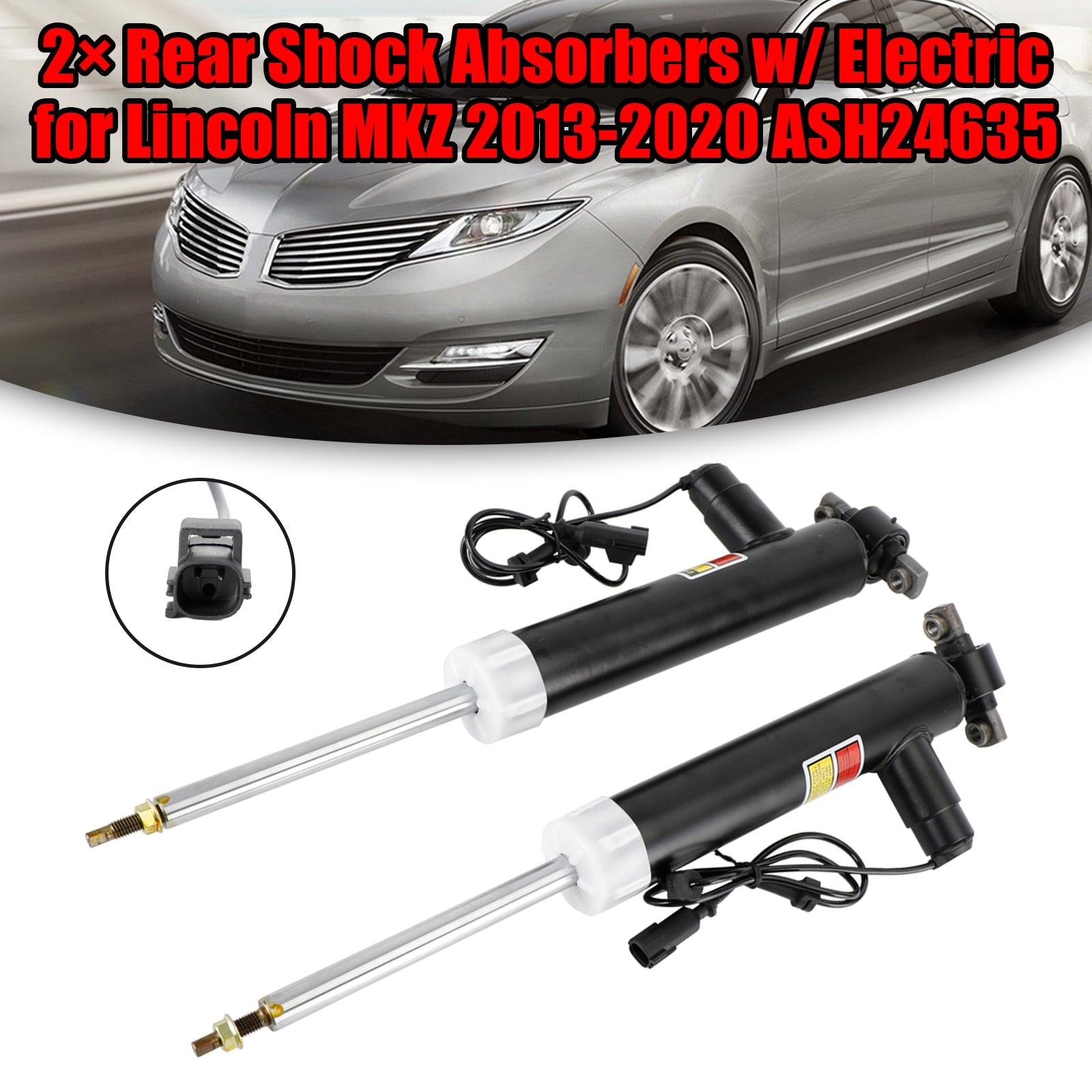 2x Lincoln MKZ 2.0L l4 Electric/Gas DOHC Gas DOHC Turbo Rear Shock Absorbers w/ Electric ASH24635 Fedex Express