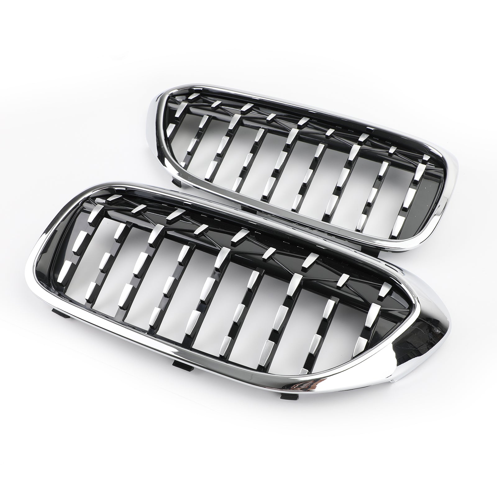 Pair Chrome Diamond Style Front Grill Fit For BMW 5 Series G30 G38 2017-2019 Generic