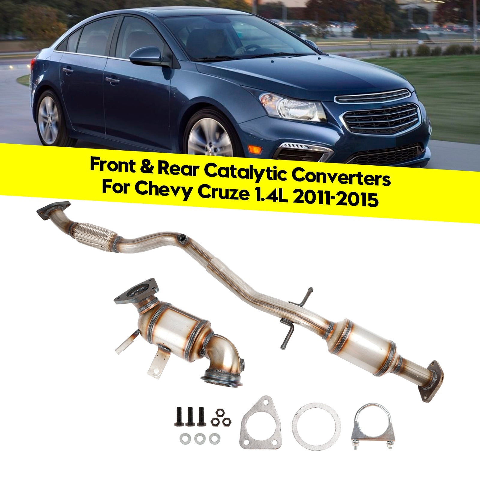 Both Front & Rear Catalytic Converters Direct Fit For Chevy Cruze 1.4L 2011-2015