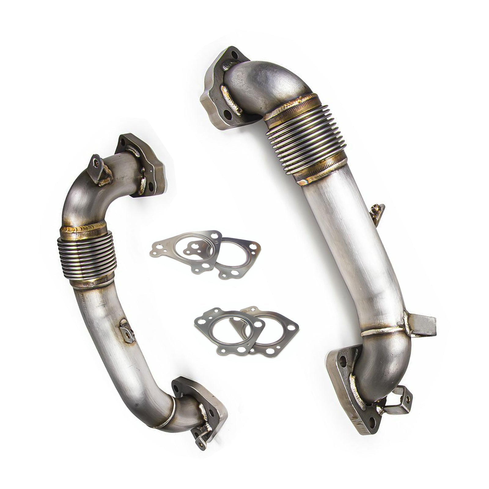 3.5" High Flow Exhaust Up Pipes For Chevy 6.6L L5P Duramax Diesel 2017-2020