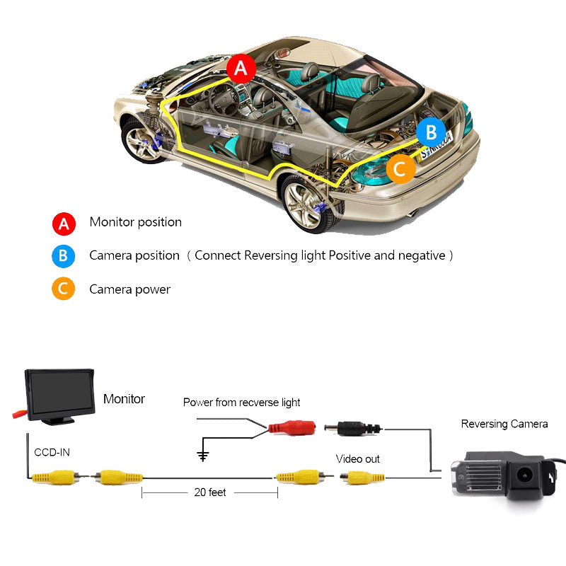 CCD noche impermeable respaldo vista trasera cámara de estacionamiento marcha atrás IP67 para Golf MK 6 MK7 genérico