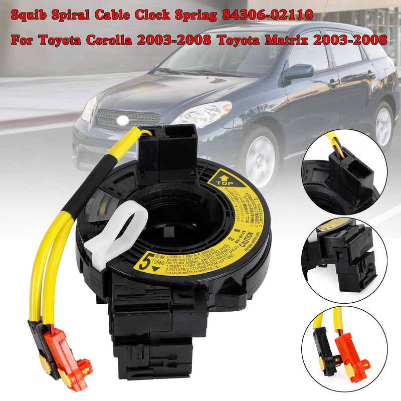 Squib Spiral Cable Clock Spring 84306-02110 For Toyota Corolla 2003-2008 Generic