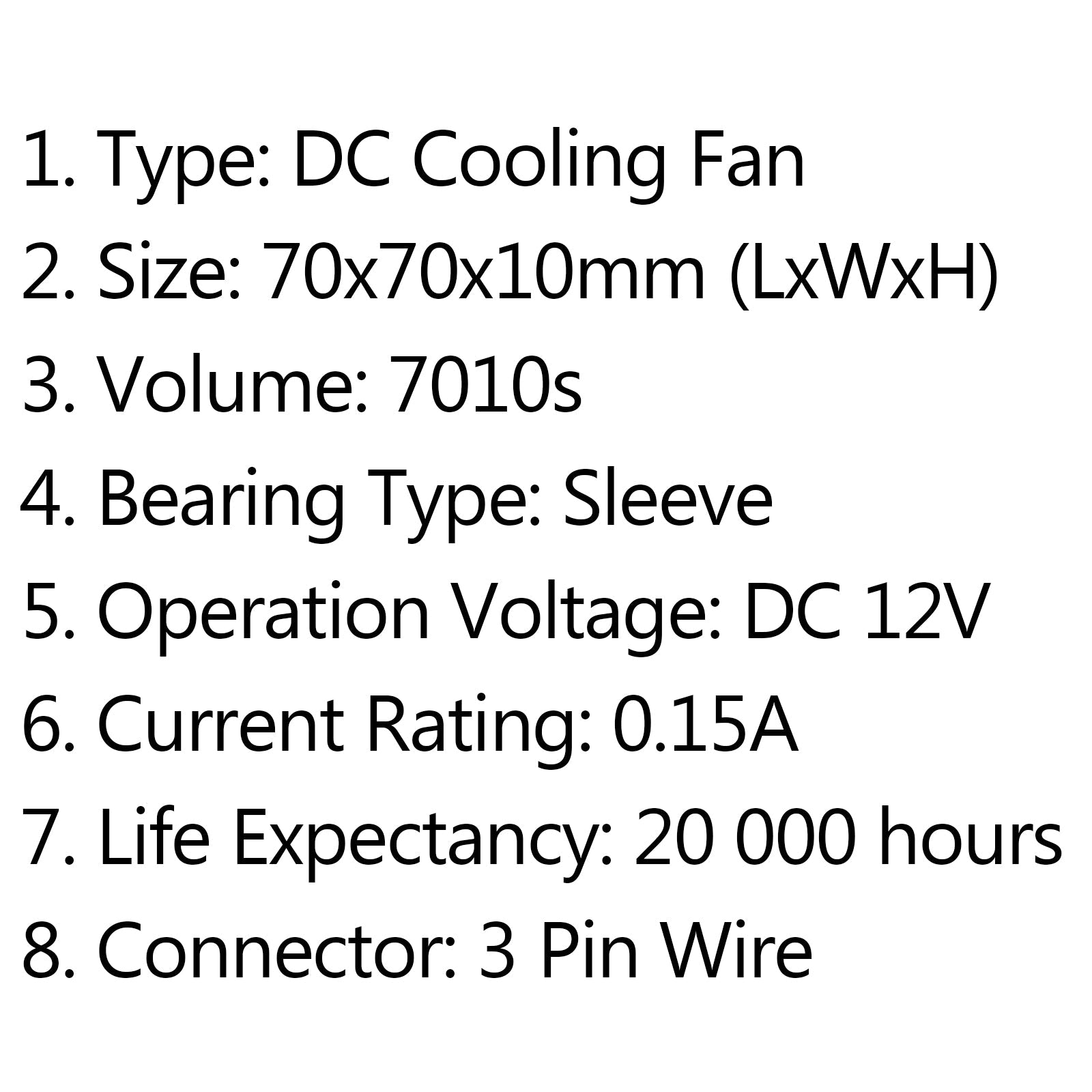 10 قطعة تيار مستمر فرش تبريد جهاز كمبيوتر شخصي مروحة 12 فولت 7010 ثانية 70x70x10 مللي متر 0.15A 3 دبوس سلك