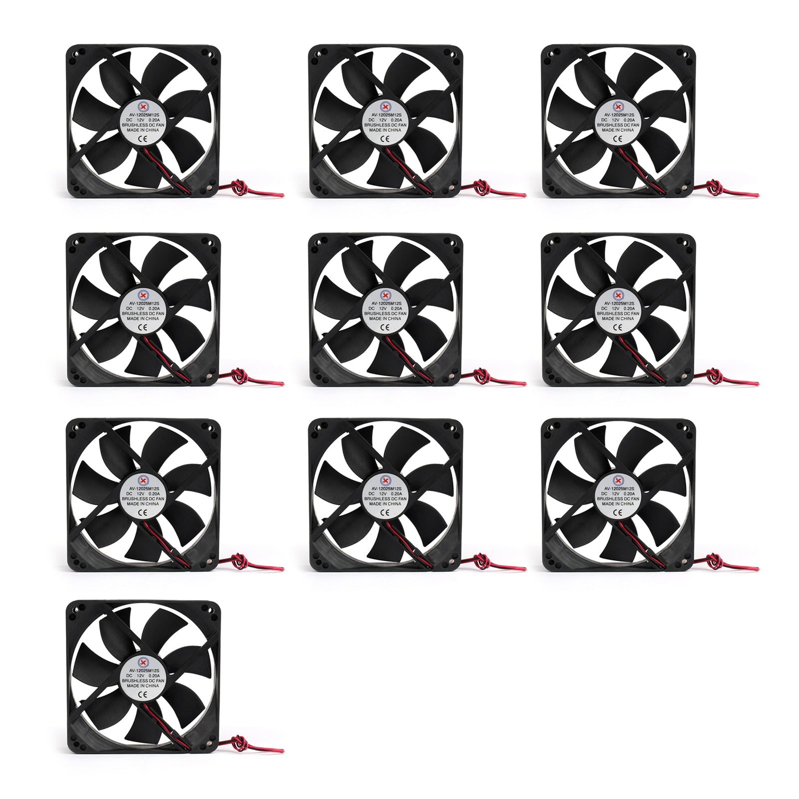 DC Brushless Cooling PC Computer Fan 12V 12025s 120x120x25mm 0.2A 2 Pi