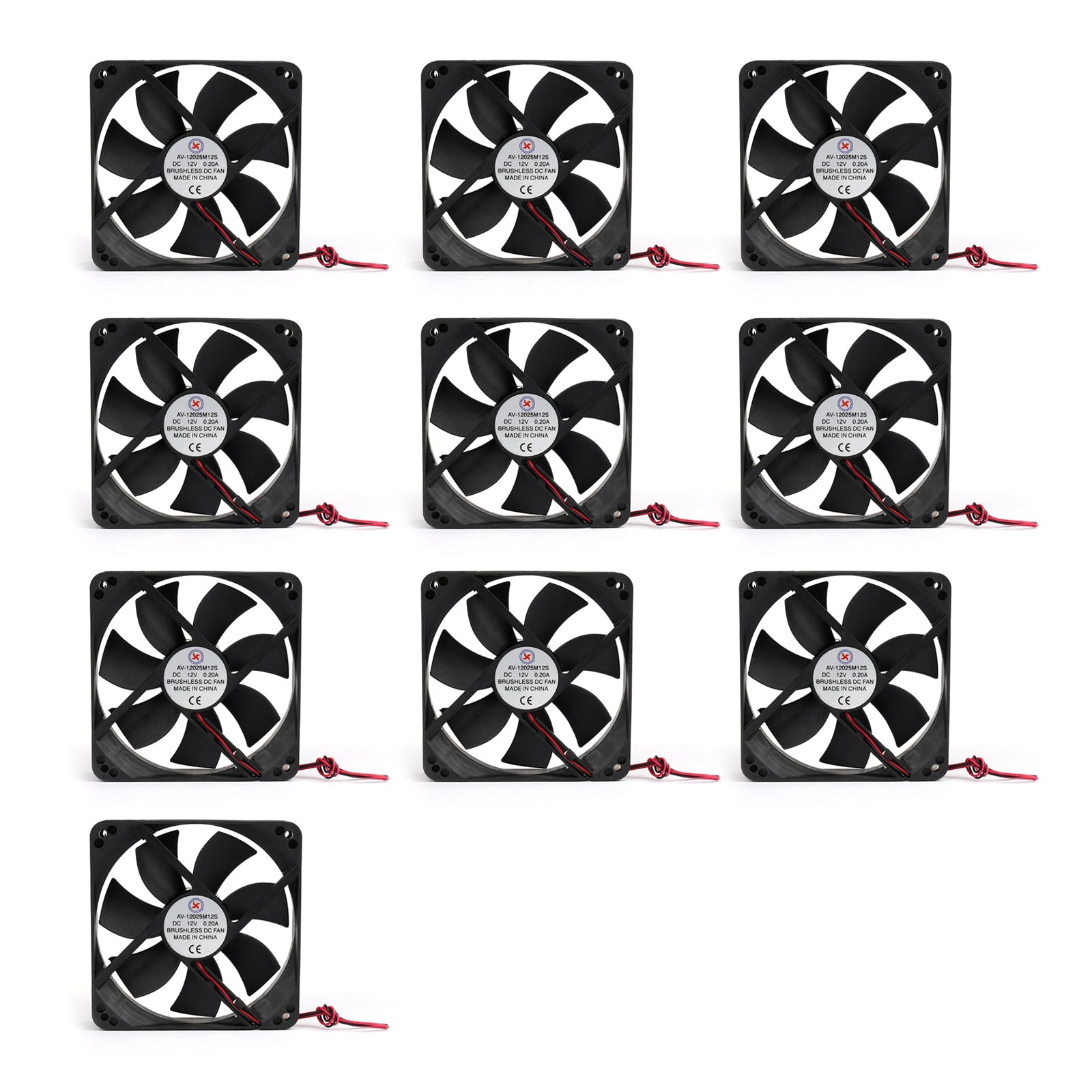 DC Brushless Cooling PC Computer Fan 12V 12025s 120x120x25mm 0.2A 2 Pin