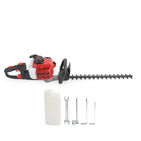 Hedge Trimmer 24" Double Sided Blade 26cc Gas Hedge Trimmer Recoil Gasoline Trim Blade