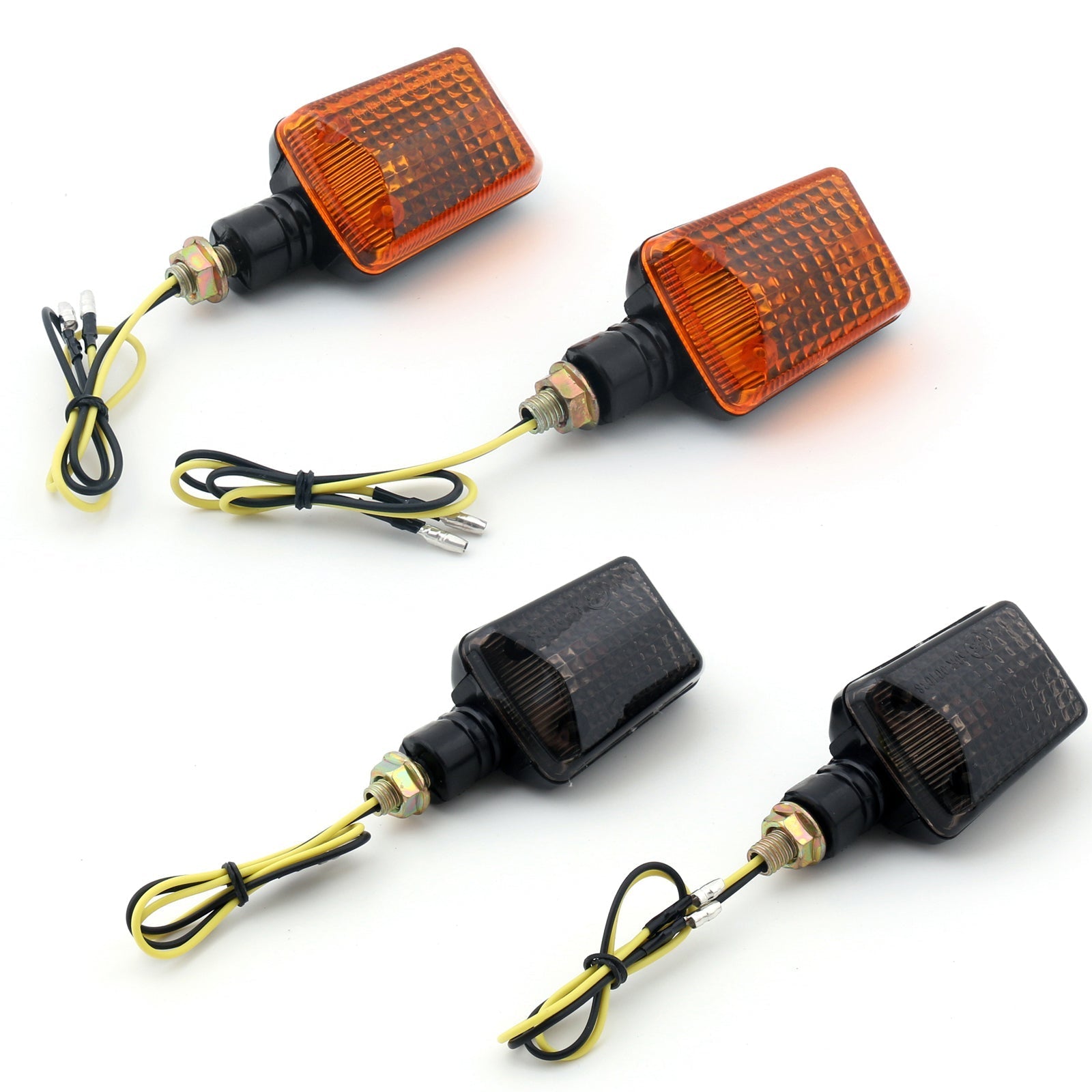 2 x Universal Motorcycle Turn Signal Light Lamp Blinkers Short Stalk Lens Generic