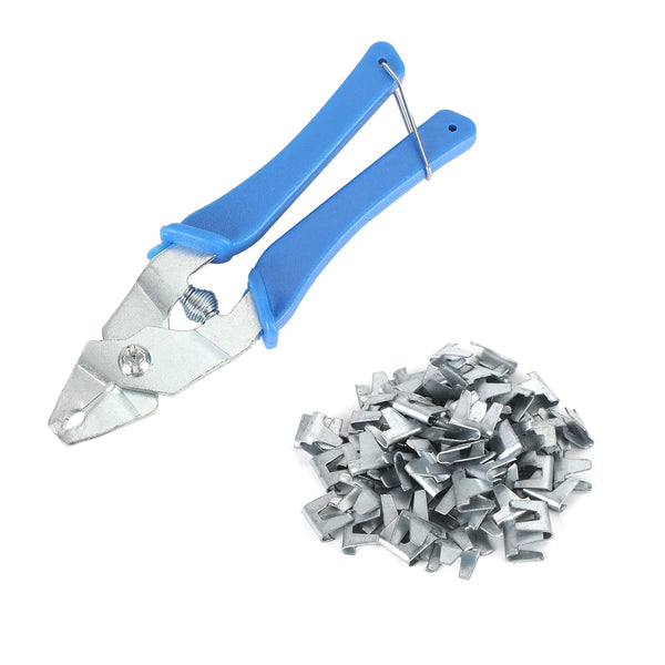 300 Pieces Wire Cage Clips With 1 Piece Rabbit Cage Repair Pliers Metal