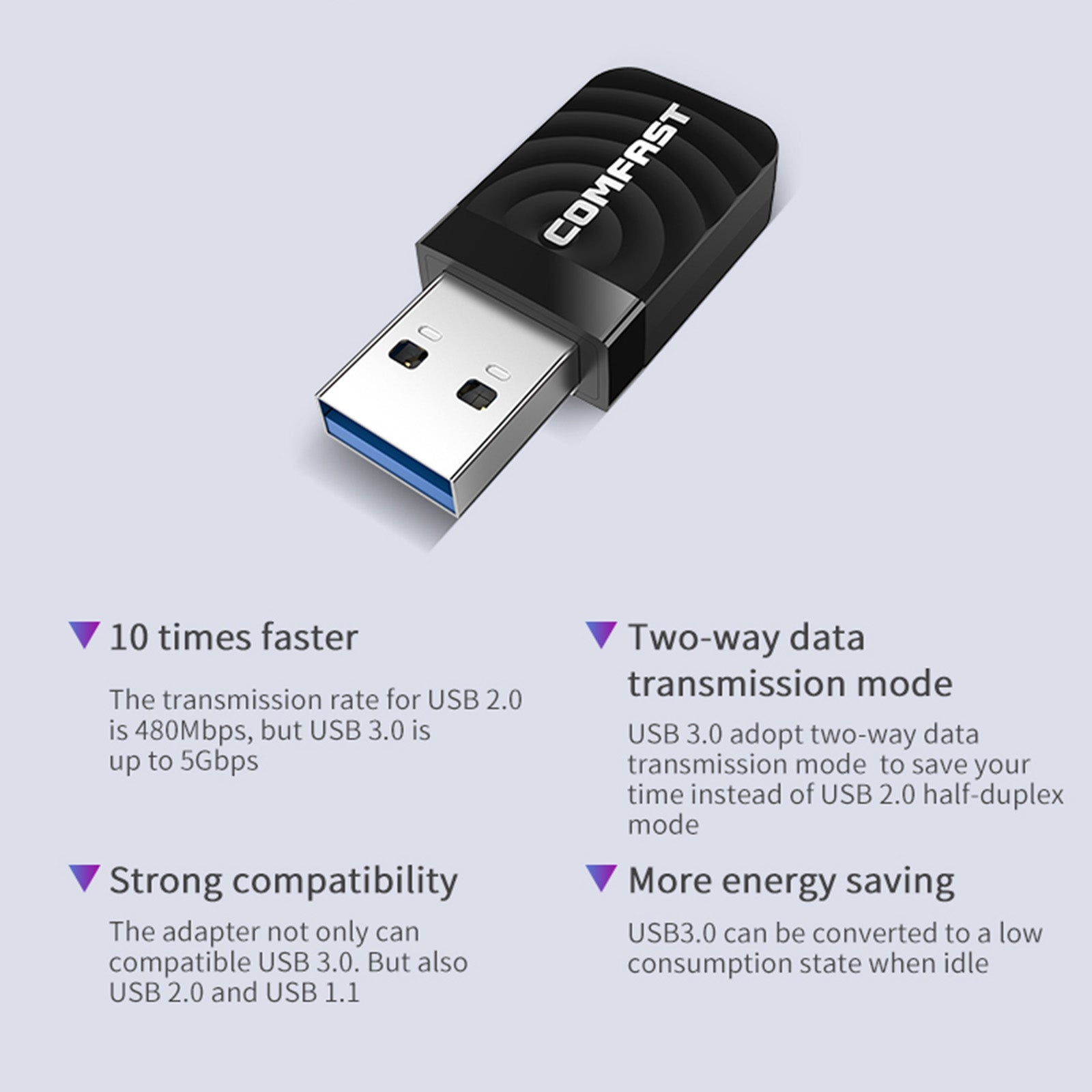 2.4G/5G 1300Mbps إشارة الداعم واي فاي المدى موسع شبكة USB واي فاي محول