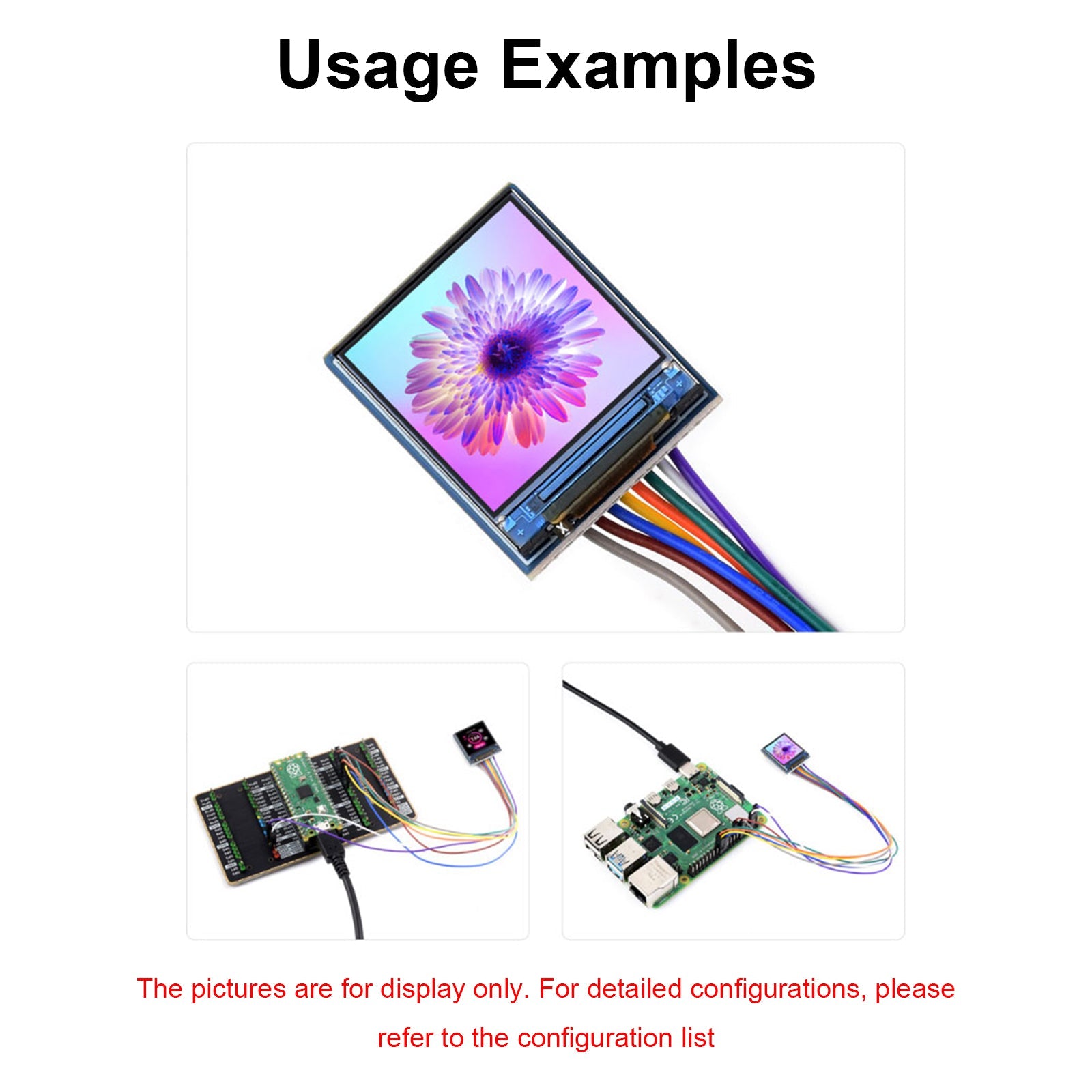 شاشة LCD من Raspberry Pi مقاس 0.85 بوصة IPS GC9107 Driver Chip SPI Interface