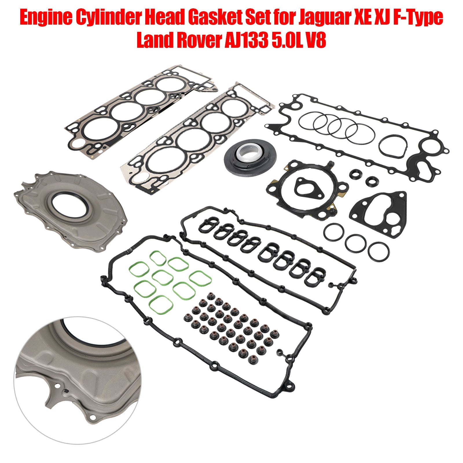 LR105293 LR105294 LR010789 LR010882 LR078819 LR011995 LR010706 Engine Cylinder Head Gasket Set for Jaguar XE XJ F-Type Land Rover AJ133 5.0L V8