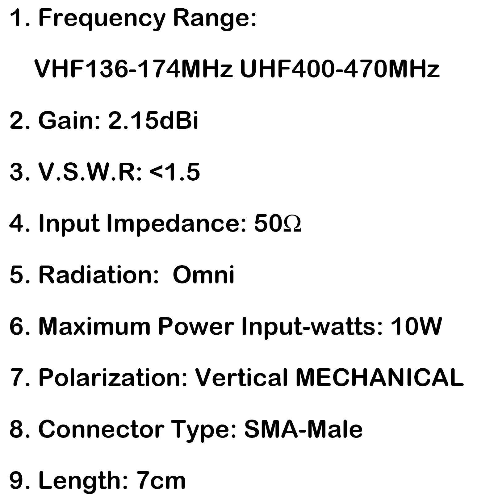 SF20 VH F& UHF Dual Band SMA Male Small Flexible Stubby Radio Antenna 7cm