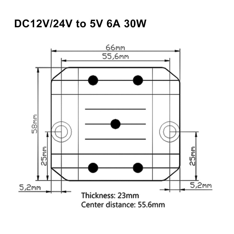 DC Voltage Regulator Buck Converter DC 12/24V To 5V 6A 30W Step Down Reducer