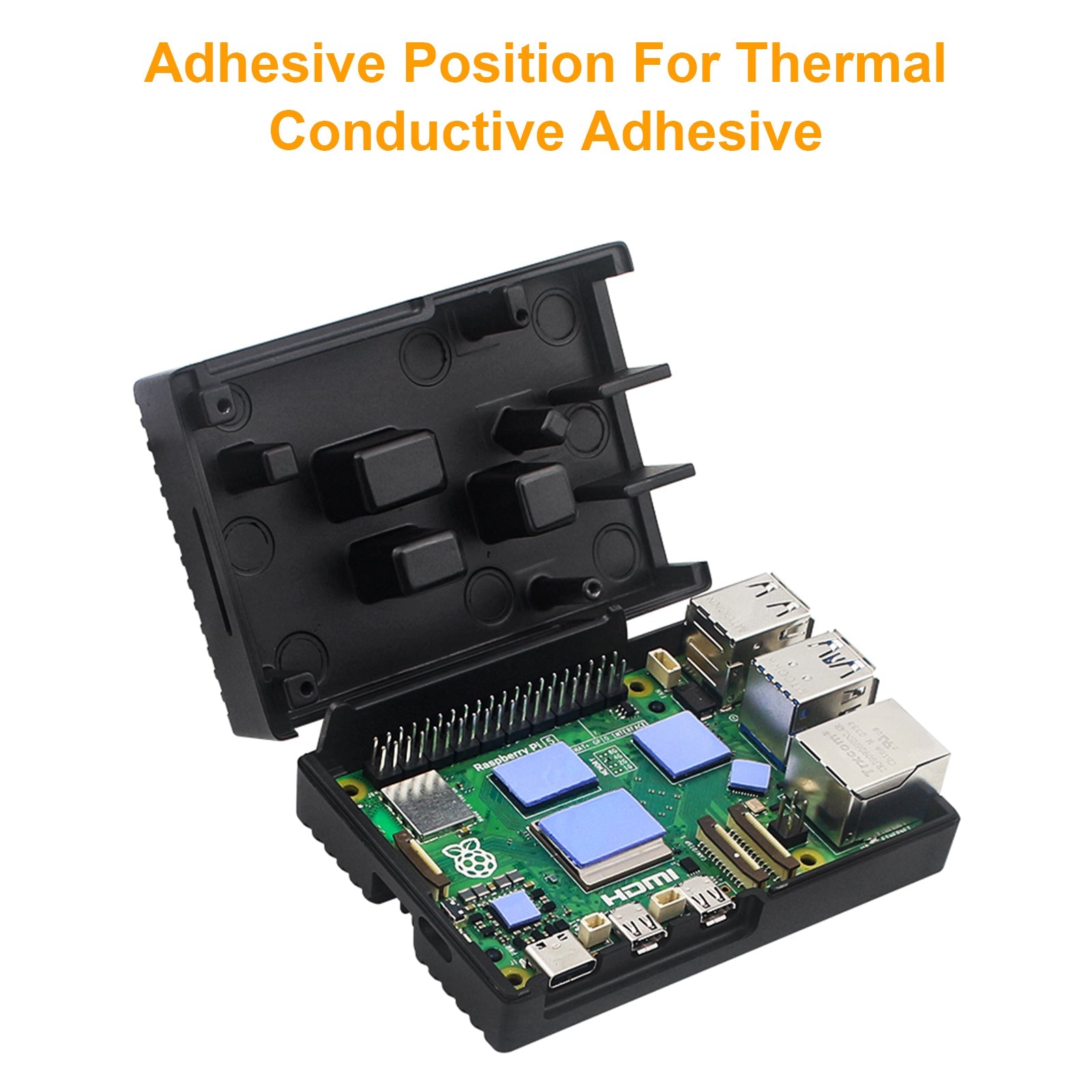 Passive Cooling Aluminum Shell Raspberry Pi5 Metal Shell Aluminum Alloy Box