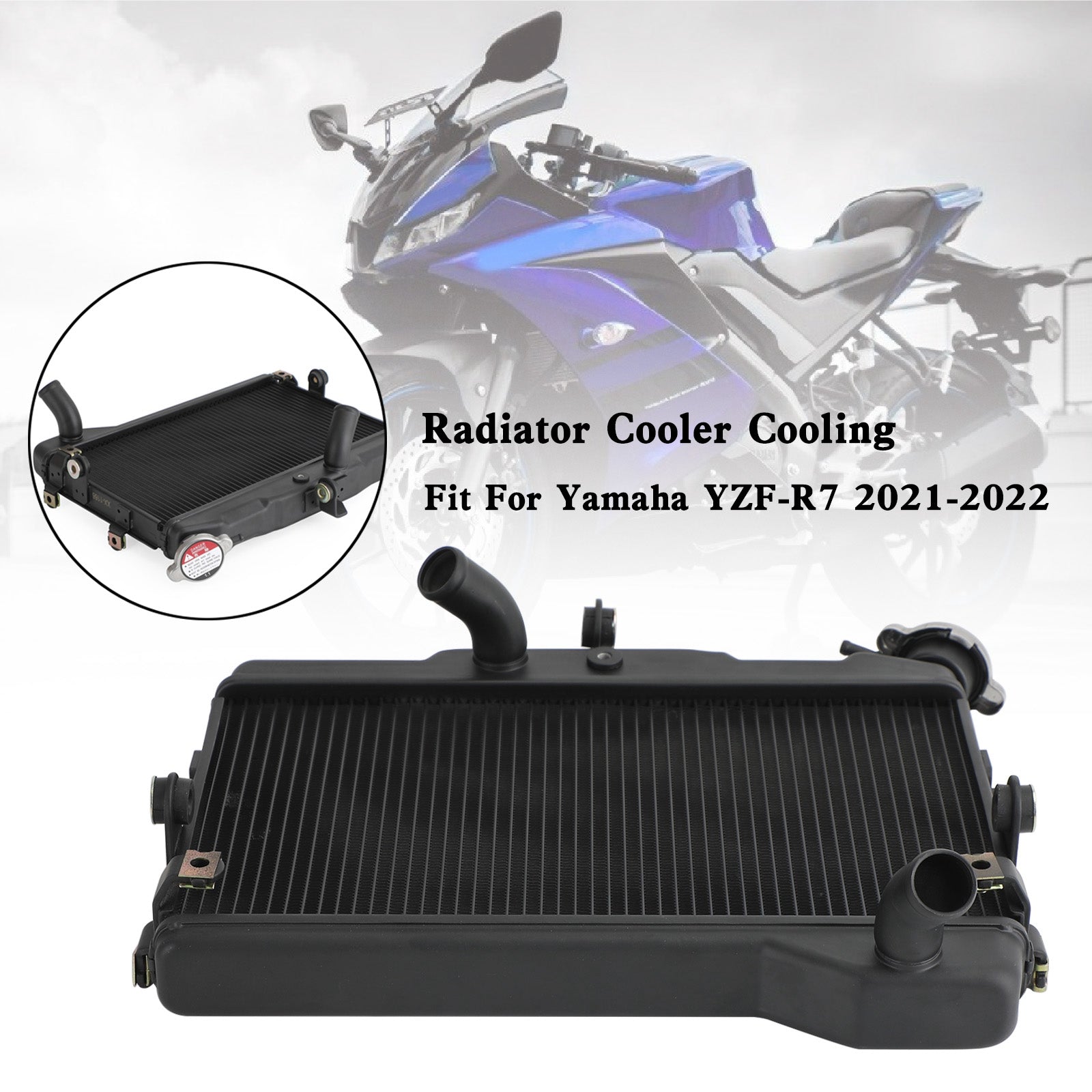 Yamaha YZF-R7 YZF R7 2021-2024 Aluminium Engine Radiator Cooler Cooling