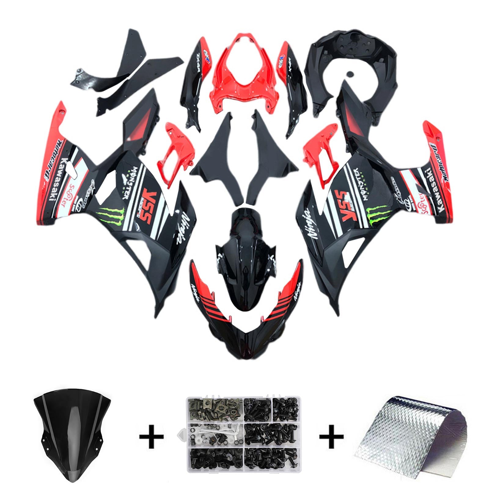 Amotopart Kawasaki EX400 Ninja400 2018-2024 Fairing Kit Bodywork Plastic ABS