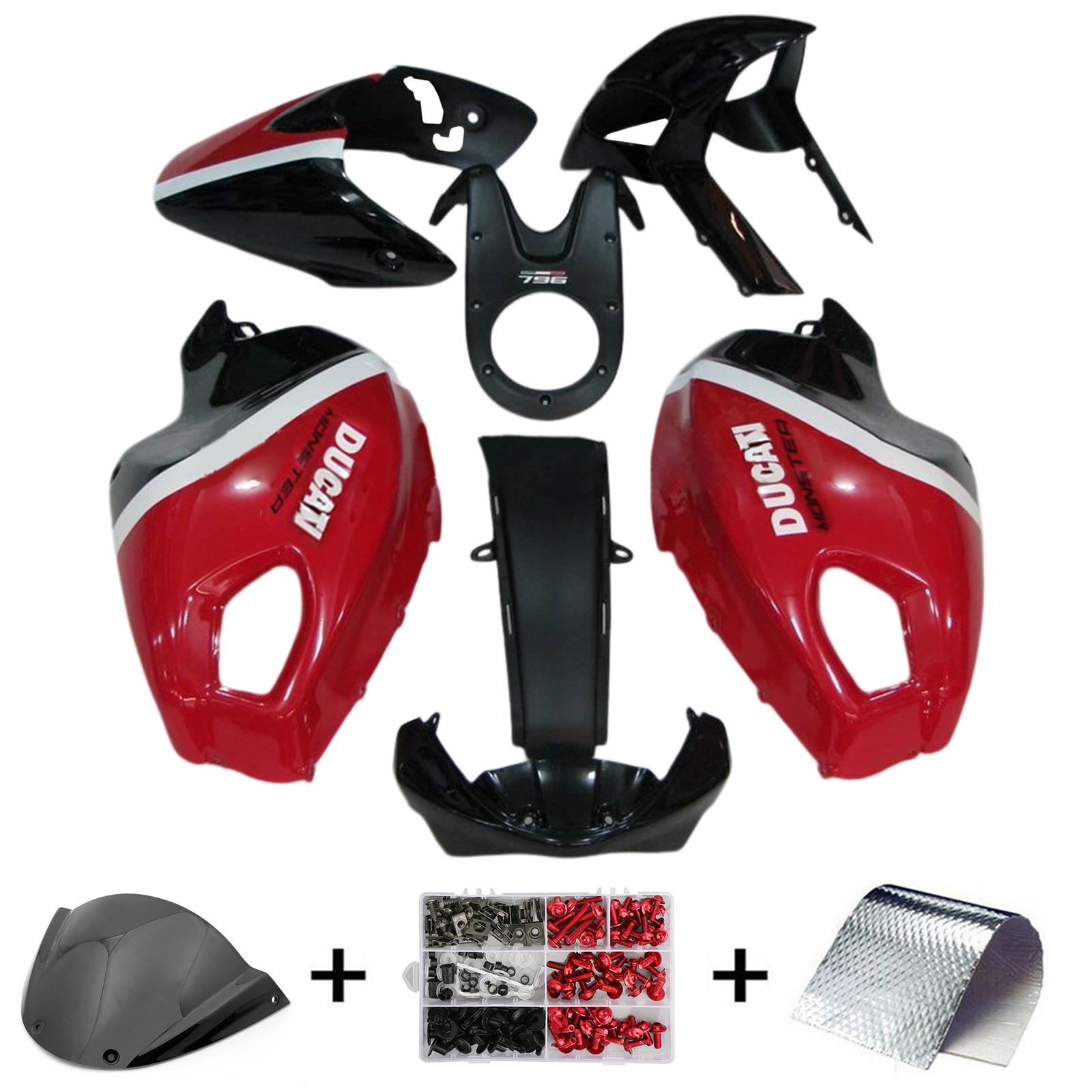 دوكاتي مونستر 696 796 1100 S EVO جميع السنوات Fairing Kit هيكل السيارة