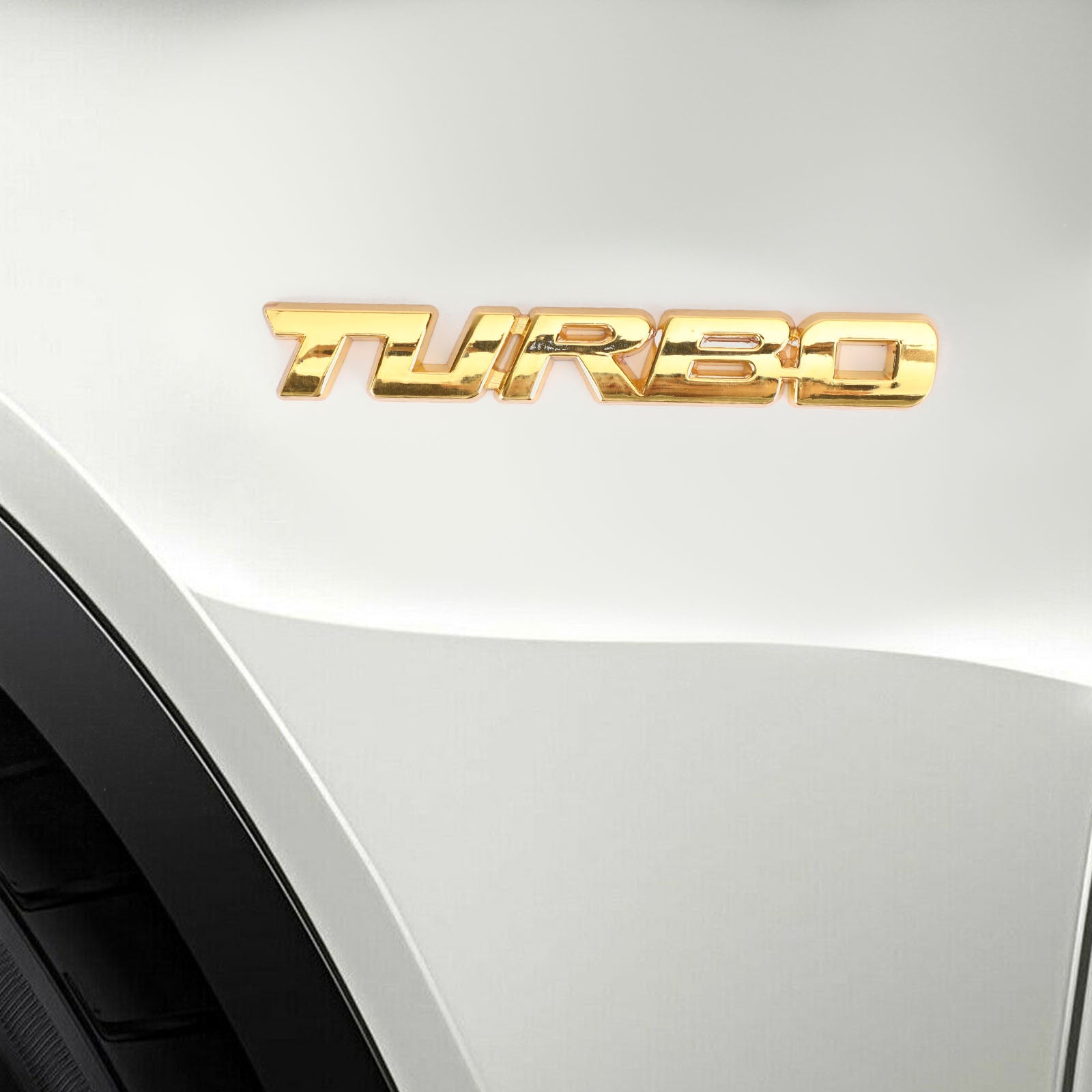 Metal 3D Turbo Logo Car Emblem Badge Sticker Trunk Bumper Decal Silver Generic