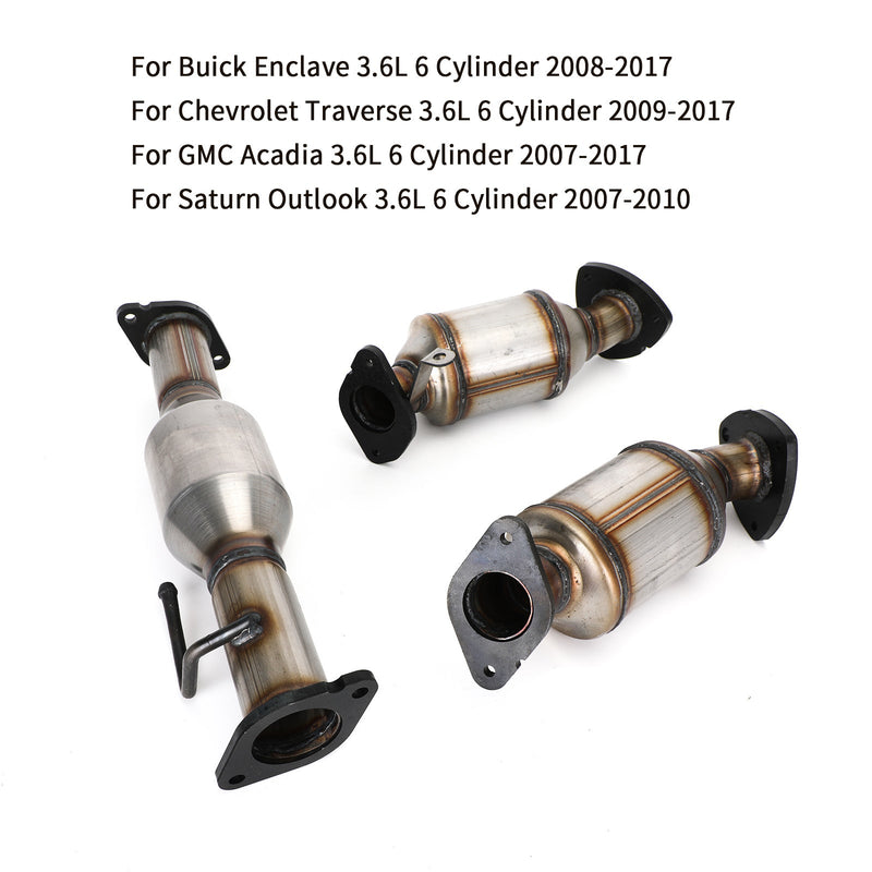 2007-2017 GMC Acadia 3.6L 6 Cylinder All 3 Left Right Rear Catalytic Converter