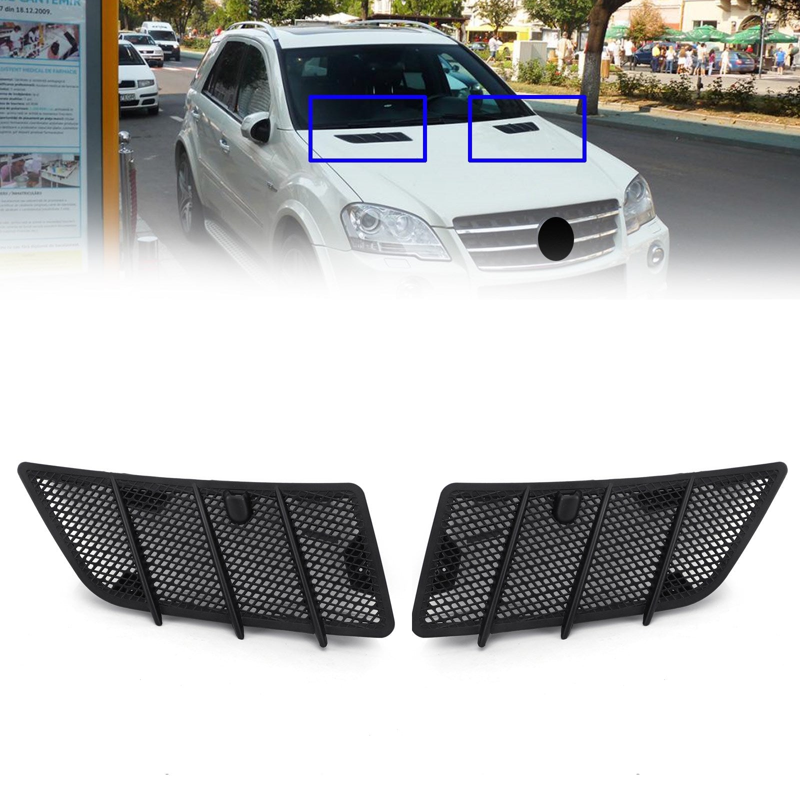 Hood Air Vent Grille Cover Set L+R For Benz W164 Ml Gl Class 2008-11#1648804305 Generic