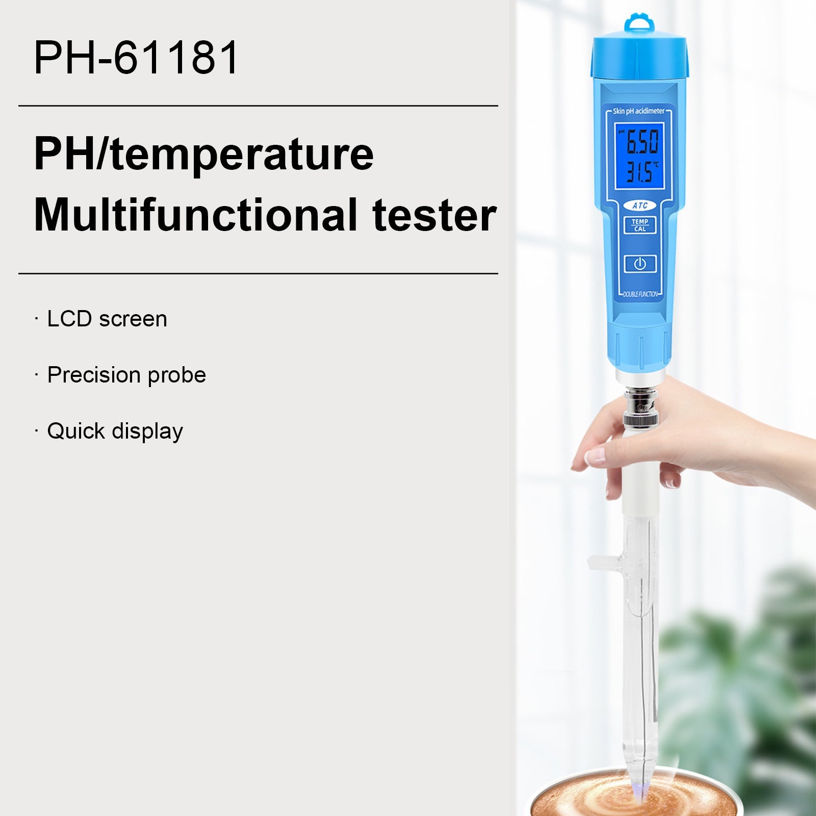 Medidor de PH termómetro pluma para alimentos fruta carne suelo laboratorio Digital acidez PH Tester