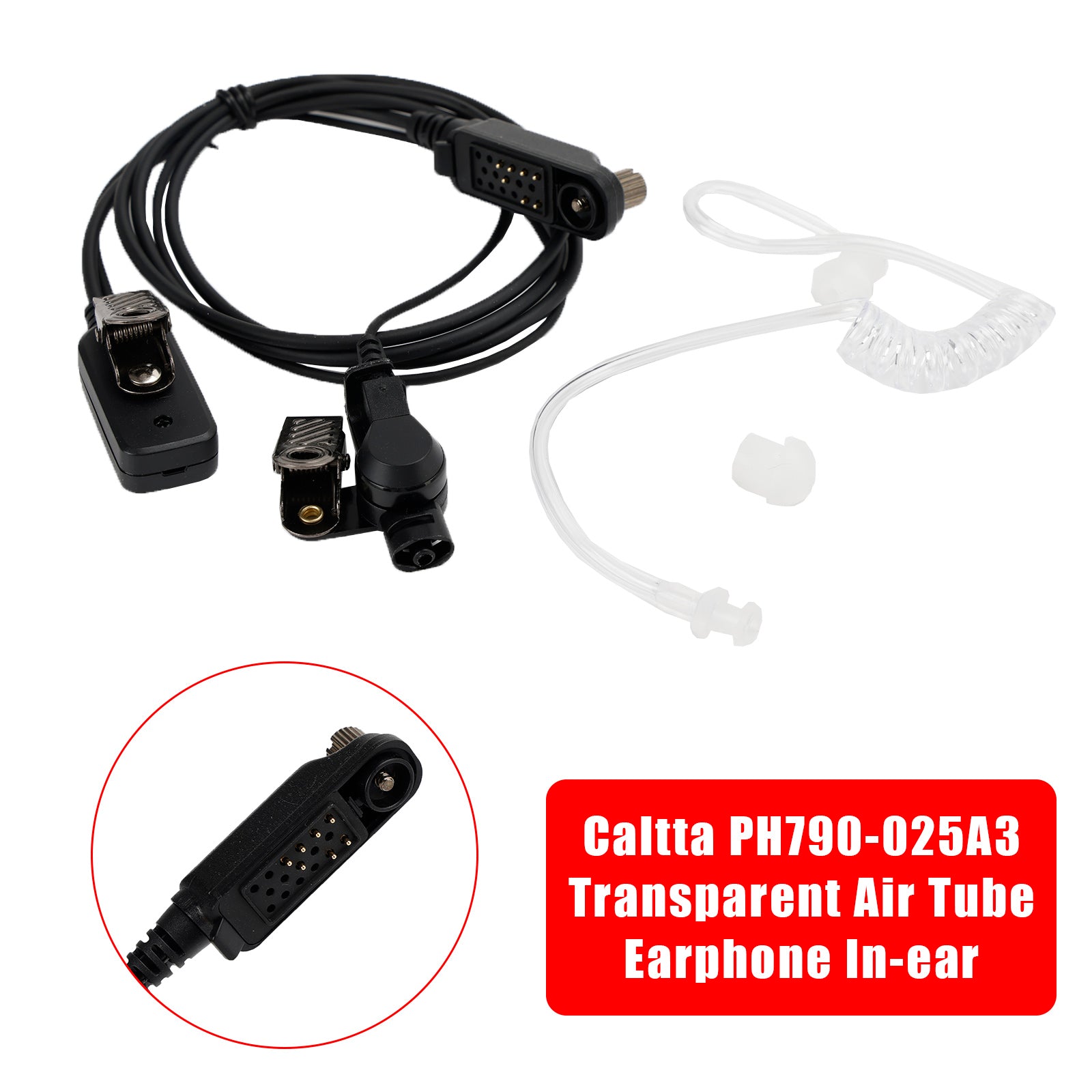 PH790-025A3 Walkie Talkie Transparent Air Tube Headset Fit for Caltta PH790