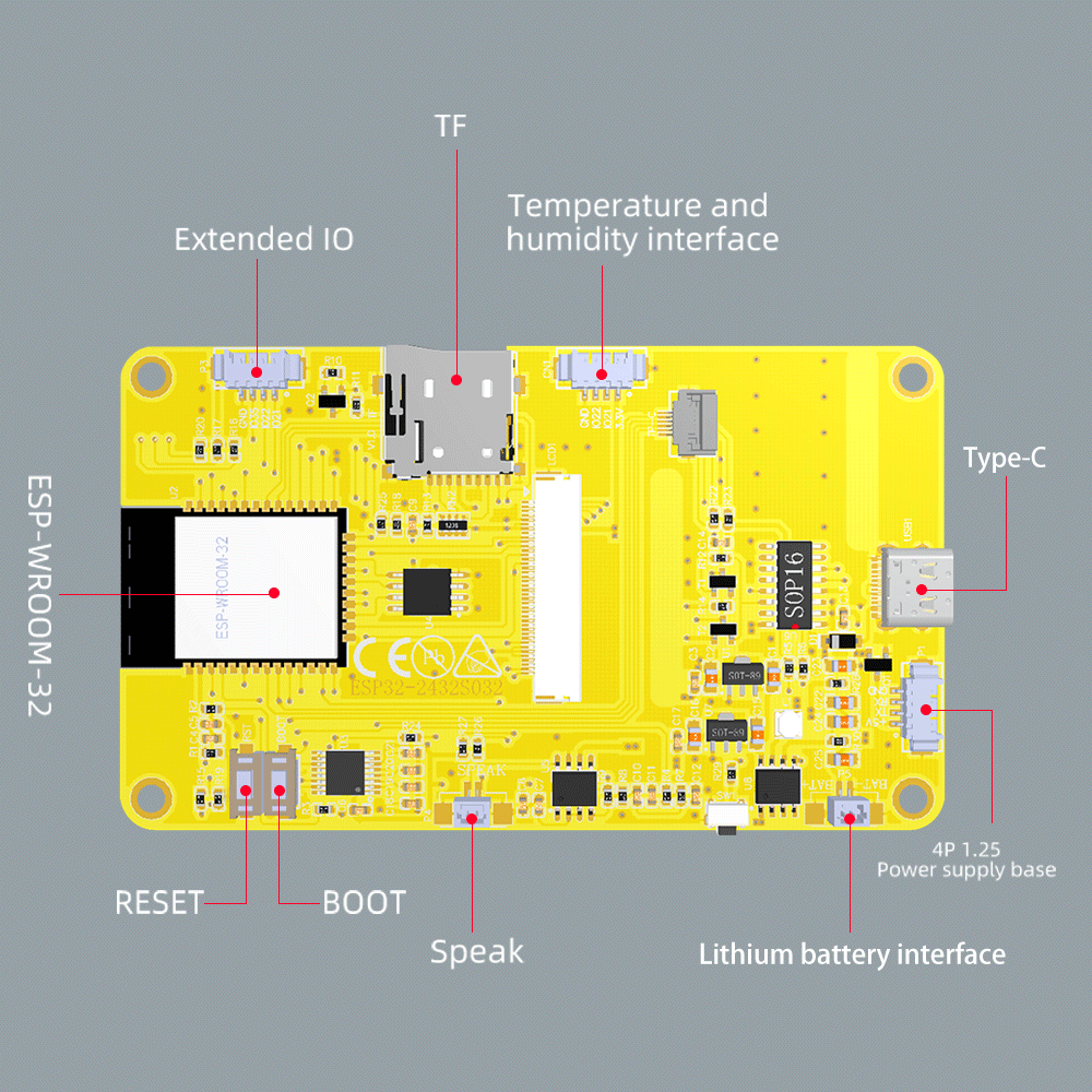 ESP32 Placa de desarrollo de pantalla táctil de 3,2 pulgadas WIFI Bluetooth IoT MCU pantalla LCD