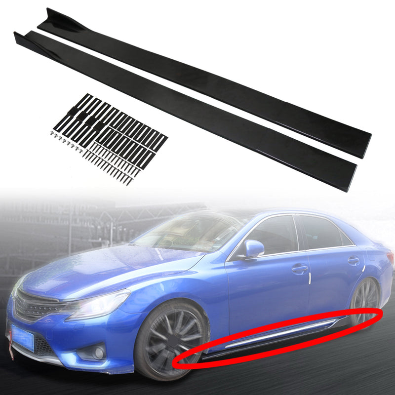 86.6" Universal Side Skirt Extensions Rocker Panel Splitters Lip Polypropylene Generic